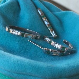 Natural Emerald Sterling set